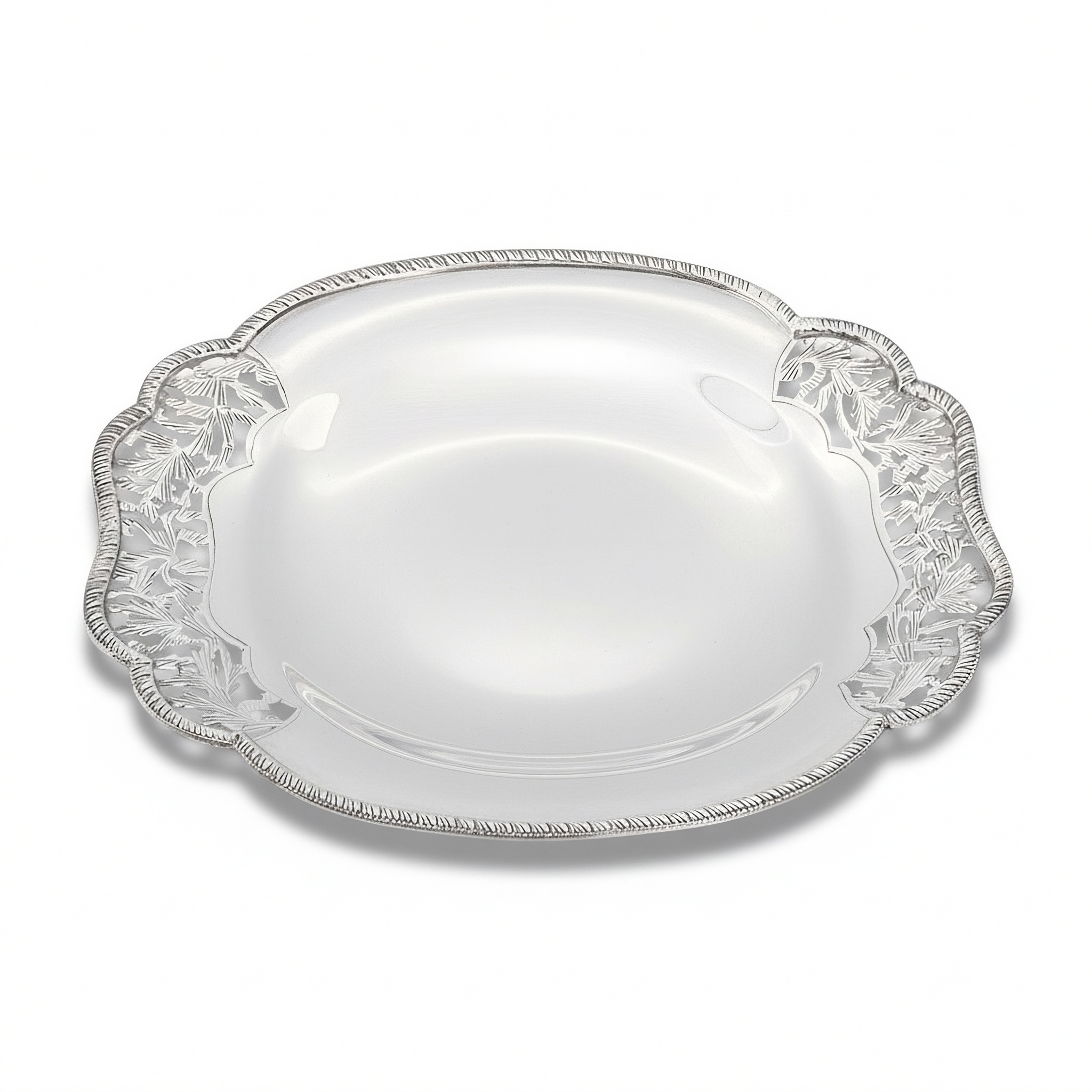 Saad of Egypt handcrafted silver grade 900 Double-Sided Ajur Plate for home & office décor corporate gift by Saad of Egypt.