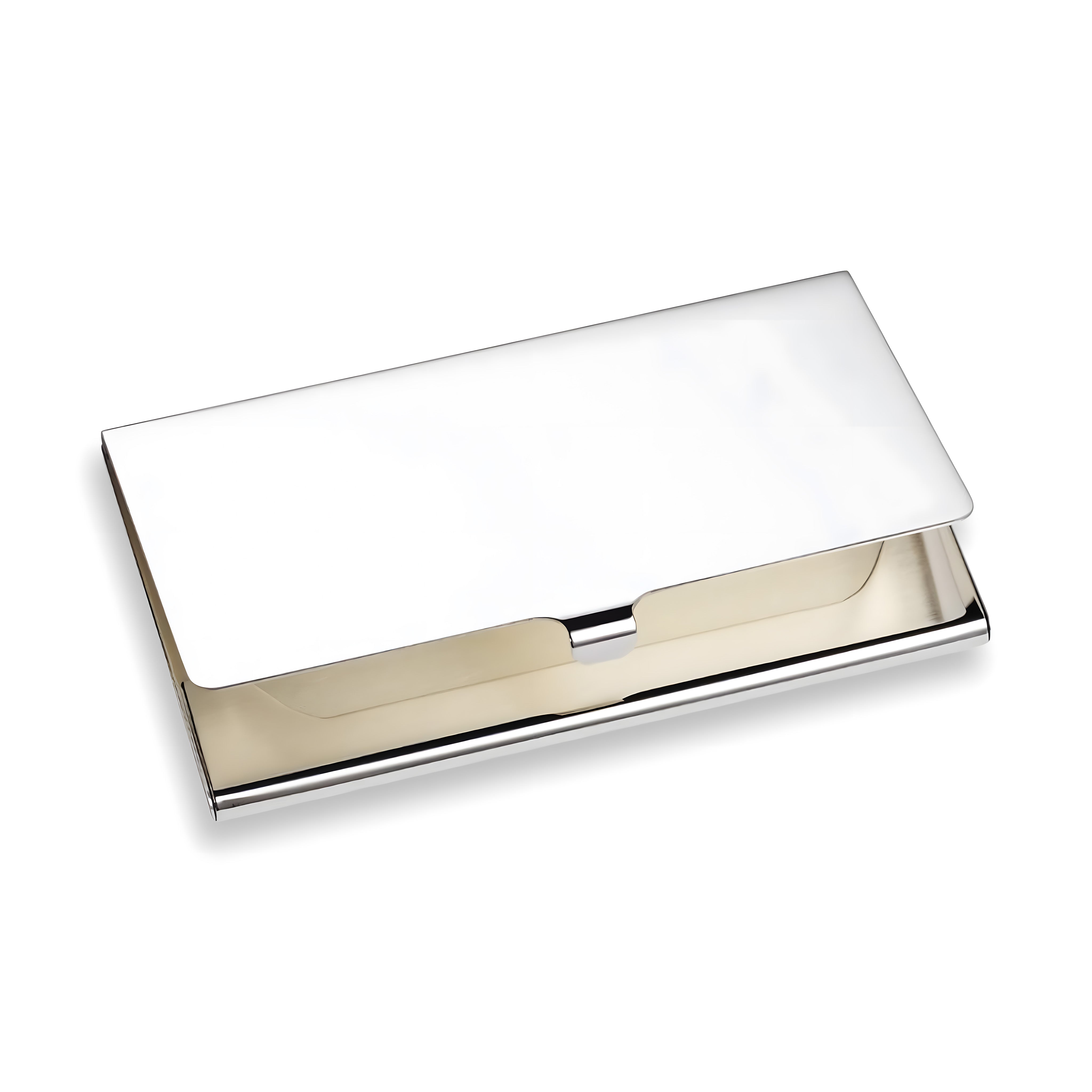 Plain Business card holder in 925 sterling silver with minimalist lines. Handcrafted as a gentlemen's elegant gift by Saad of Egypt