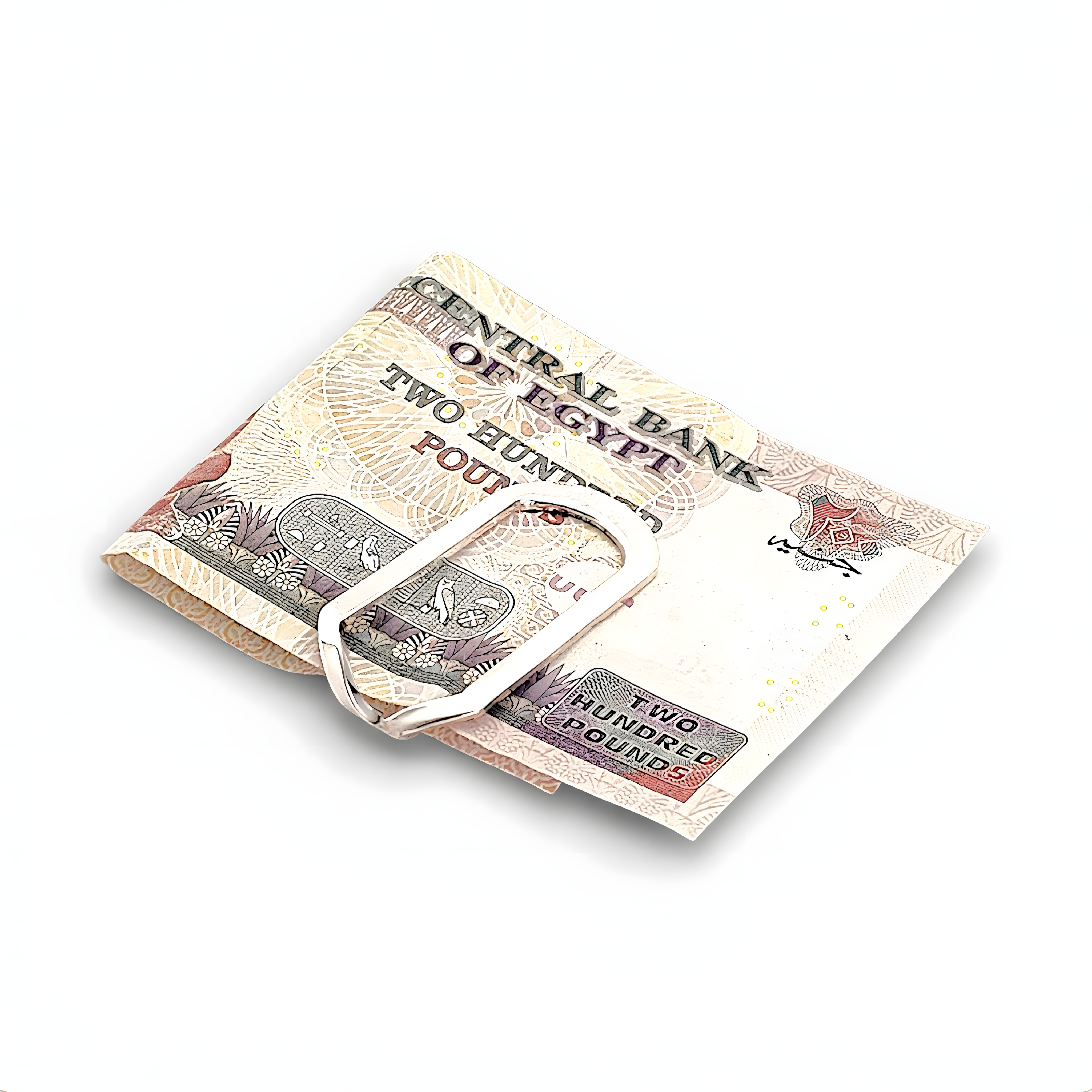 Handmade Plain Money Clip in 925 sterling silver by Saad of Egypt back view, a distinguished practical men's gift by Saad of Egypt.