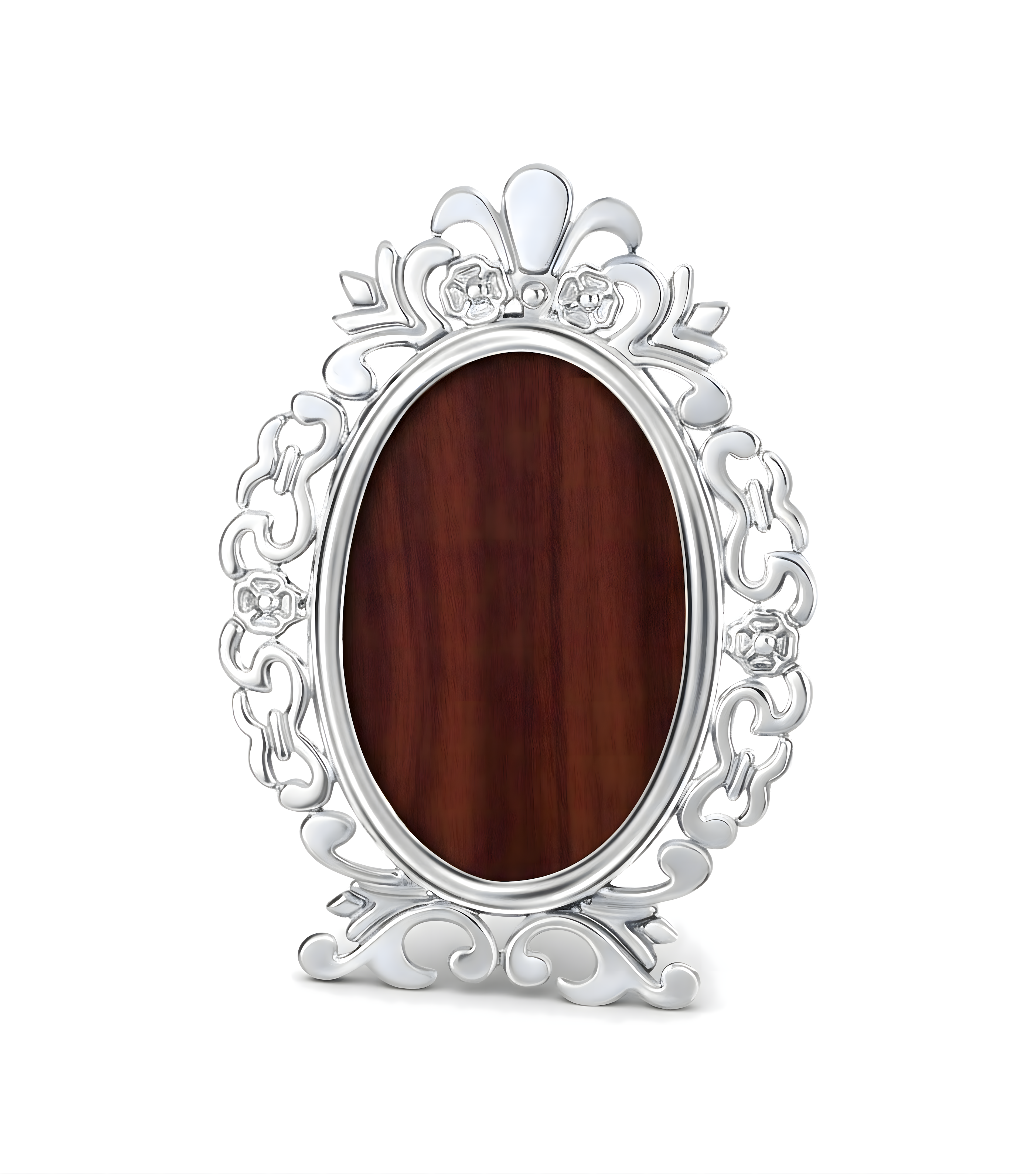 Royal oval picture frame in 900 premium silver inspired by European monarch crowns, handcrafted home decoration gift for newlyweds and more by Saad of Egypt