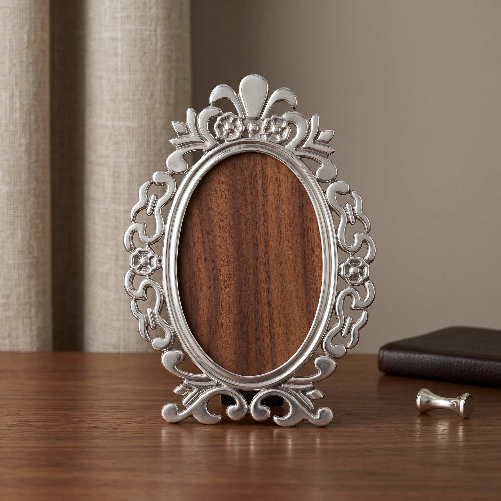 Luxury handcrafted 900 premium silver picture frame with ornate royal-inspired detailing, designed to elevate elegant home décor by Saad of Egypt.