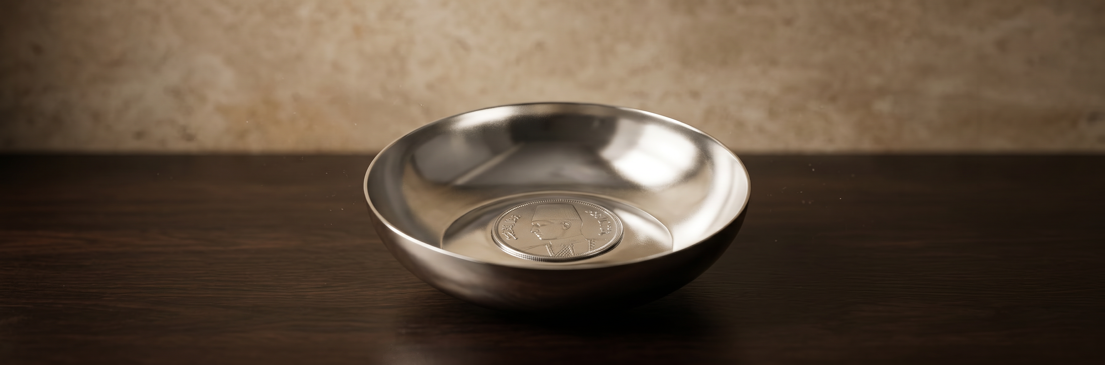 Luxury silver ashtray by Saad of Egypt featuring a refined polished design styled in an elegant sophisticated interior setting.