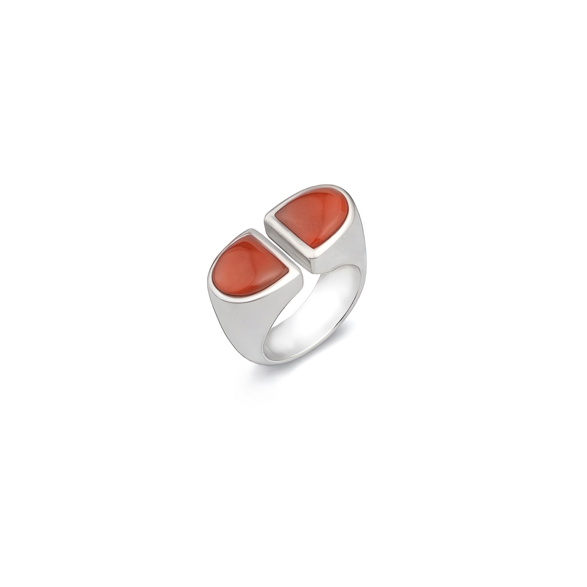 Sophisticated handcrafted 925 sterling silver agate ring featuring a polished natural agate centerpiece with contemporary detailing, created for refined everyday elegance, statement styling, and premium silver gift collections by Saad of Egypt.