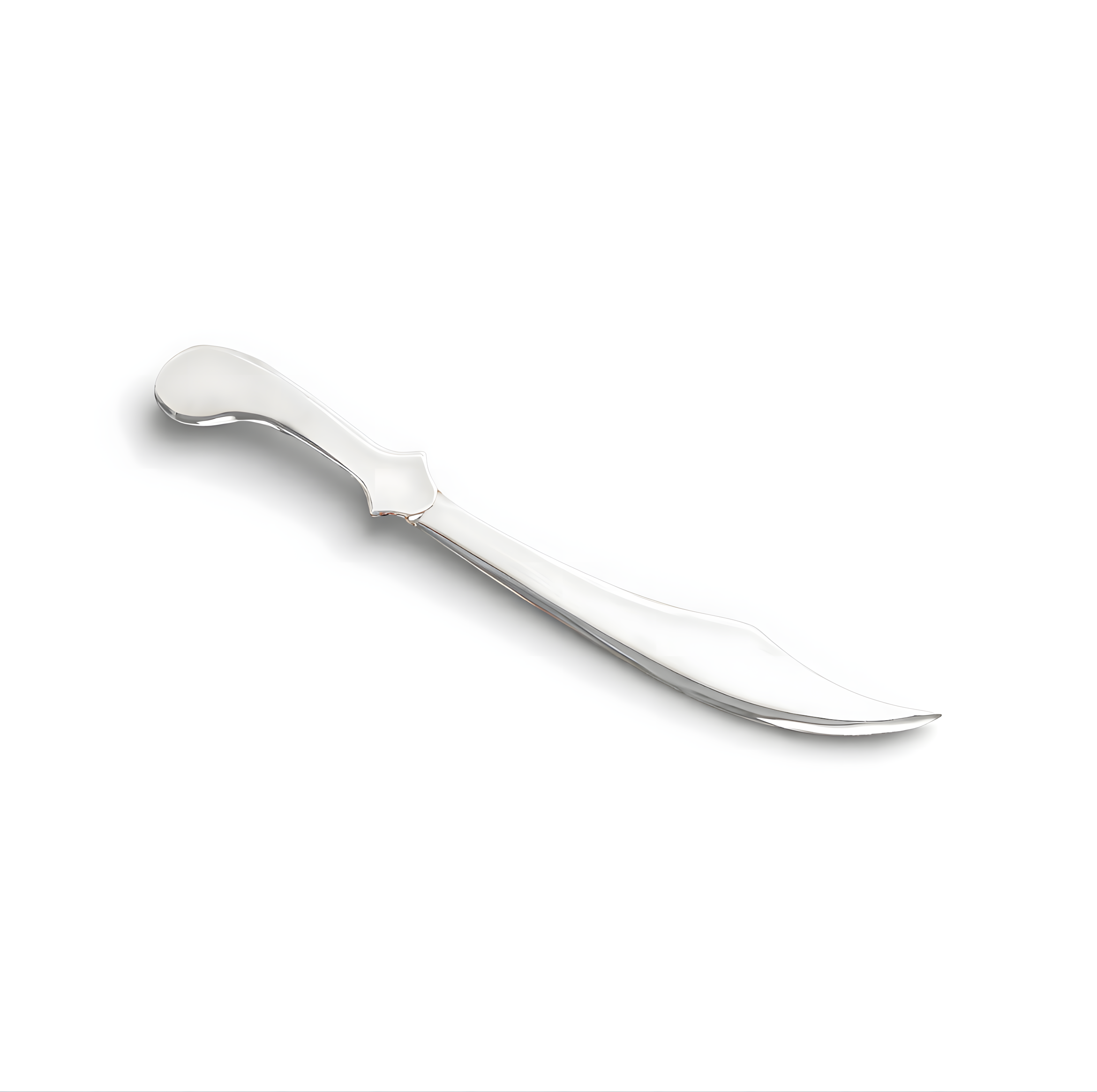 Handcrafted Arabian Sword Letter Opener in 925 sterling silver. Perfect as a heritage desk accessory with polished finish by Saad of Egypt
