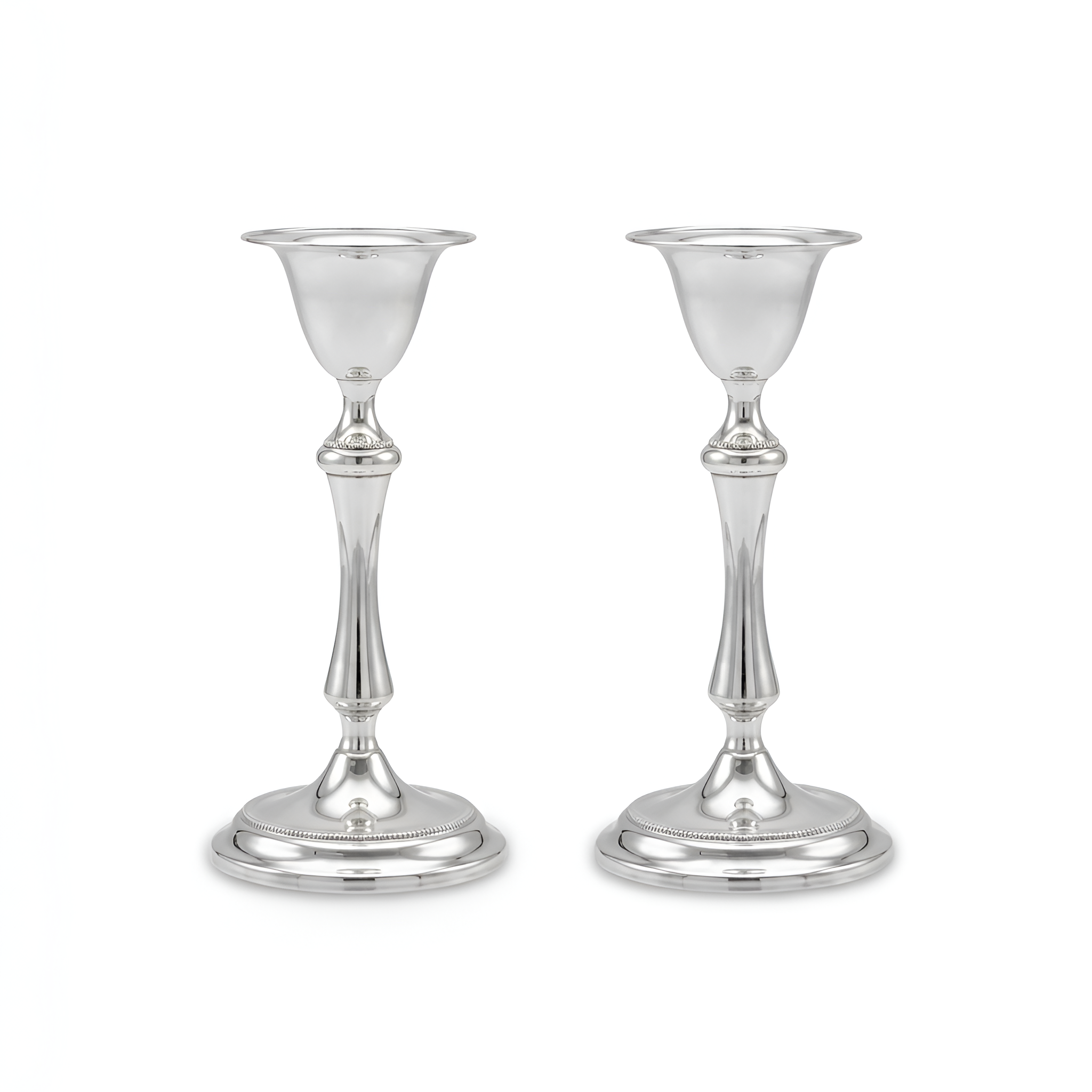 Handcrafted Argent Single Glow candle holders in 900 premium silver featuring a sleek timeless silhouette with refined polished finish. Elegant home décor gift designed to elevate sophisticated interiors by Saad of Egypt.