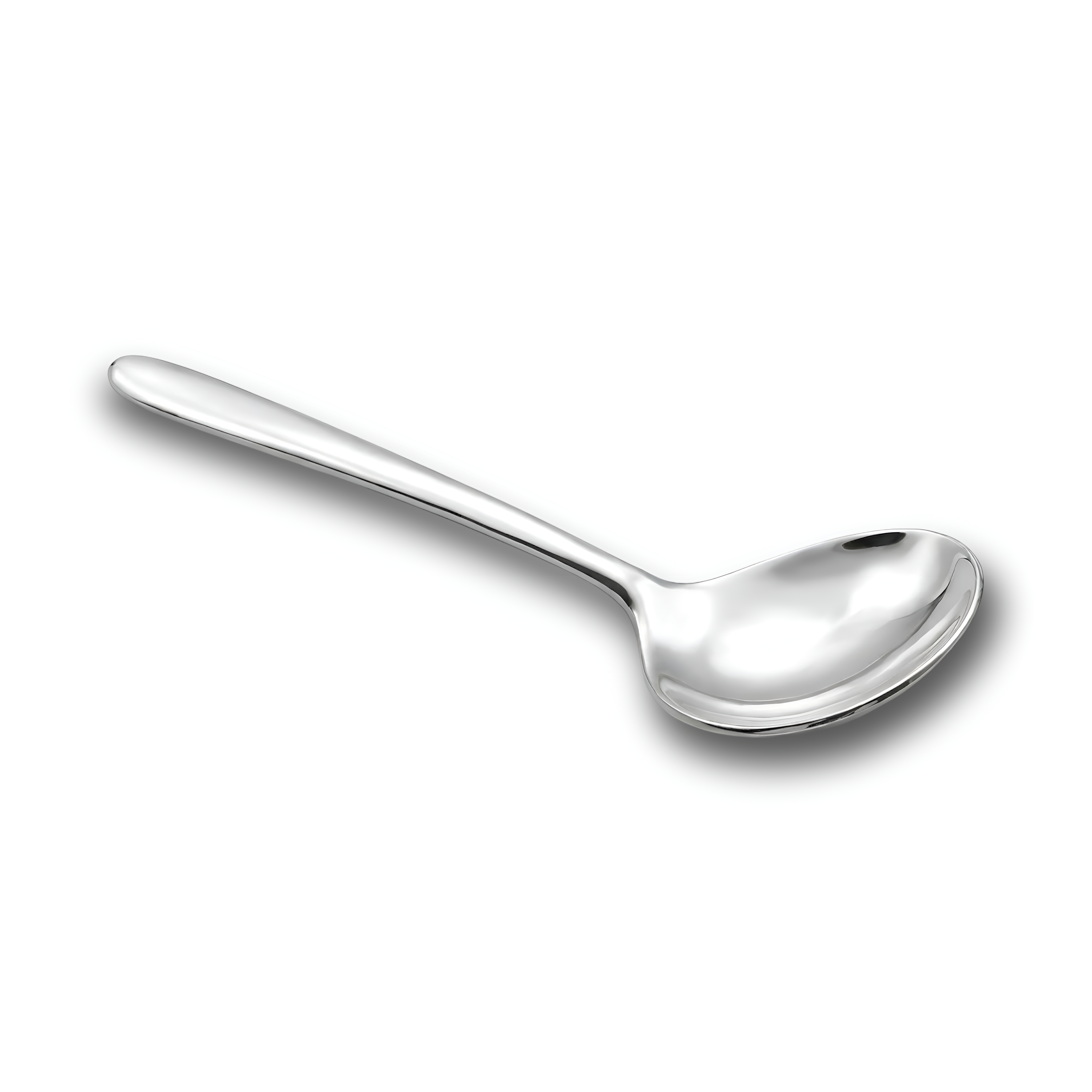 Short Curved Baby Spoon in 925 sterling silver designed for tiny hands. Handcrafted keepsake gift by Saad of Egypt