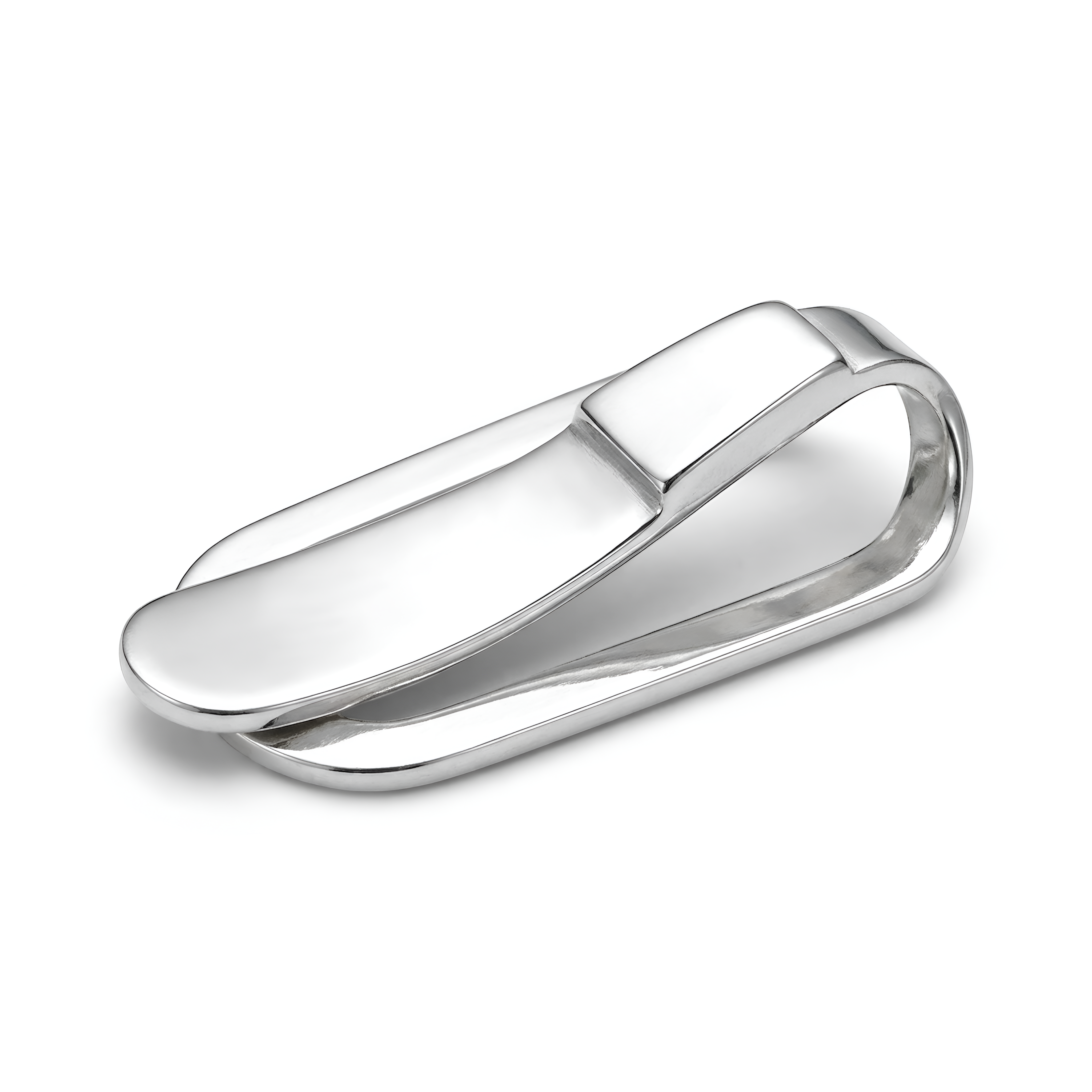Handcrafted Plain Money Clip in 925 sterling silver with streamlined design. A practical gift for men who appreciate refined simplicity by Saad of Egypt.