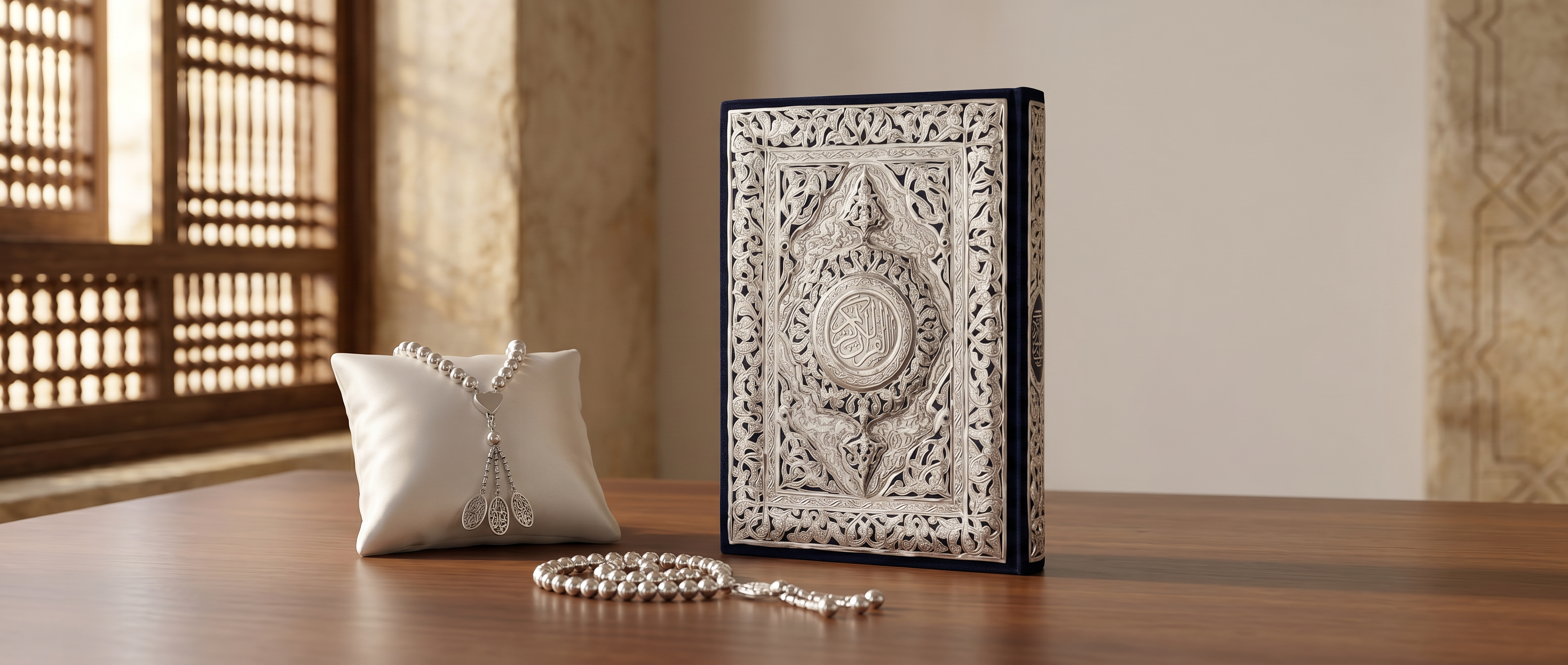 Elegant premium sterling silver religious gifts by Saad of Egypt featuring handcrafted Islamic artistry and timeless spiritual luxury detailing.