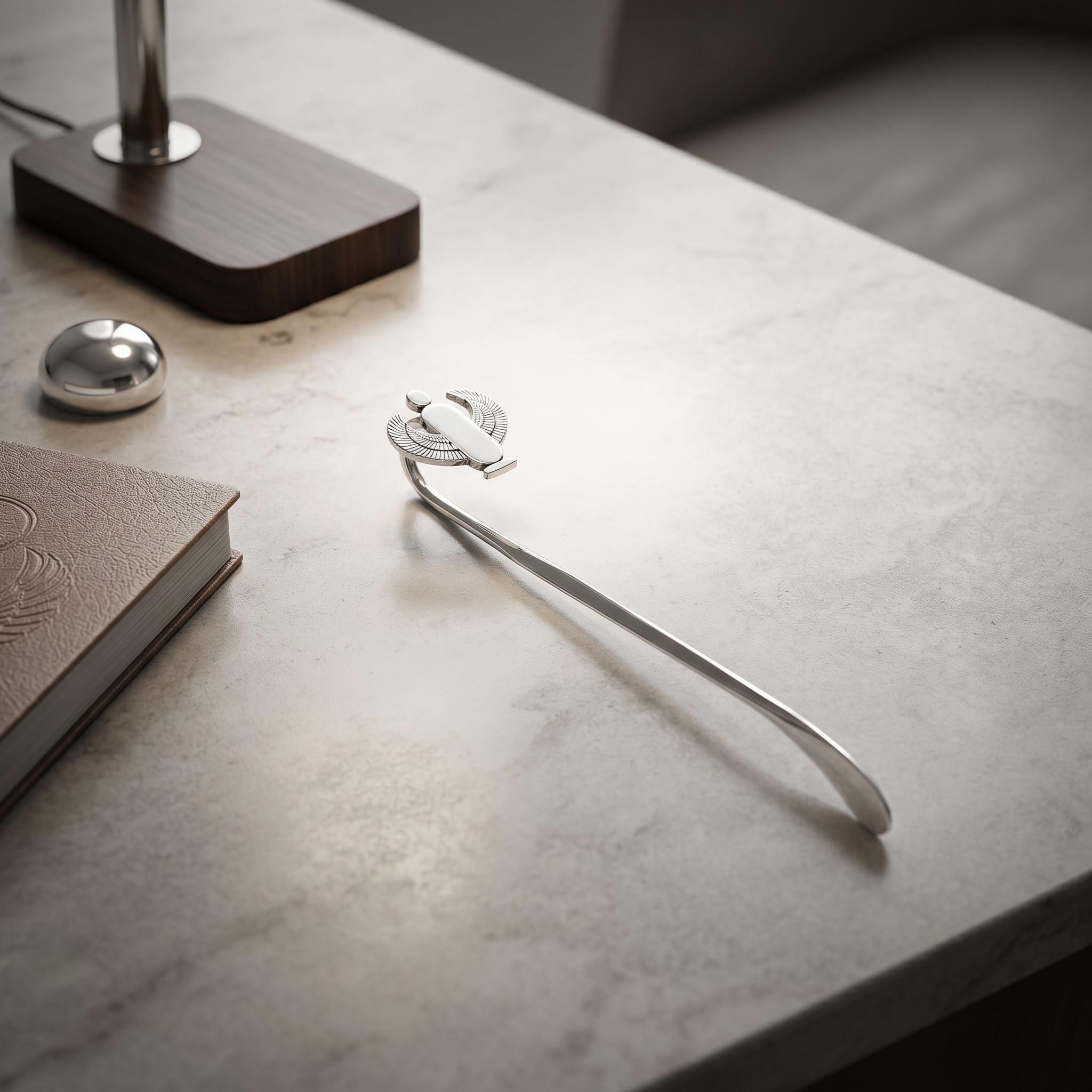 Minimal 925 sterling silver bookmark by Saad of Egypt crafted for elegant reading moments and thoughtful luxury gifting.