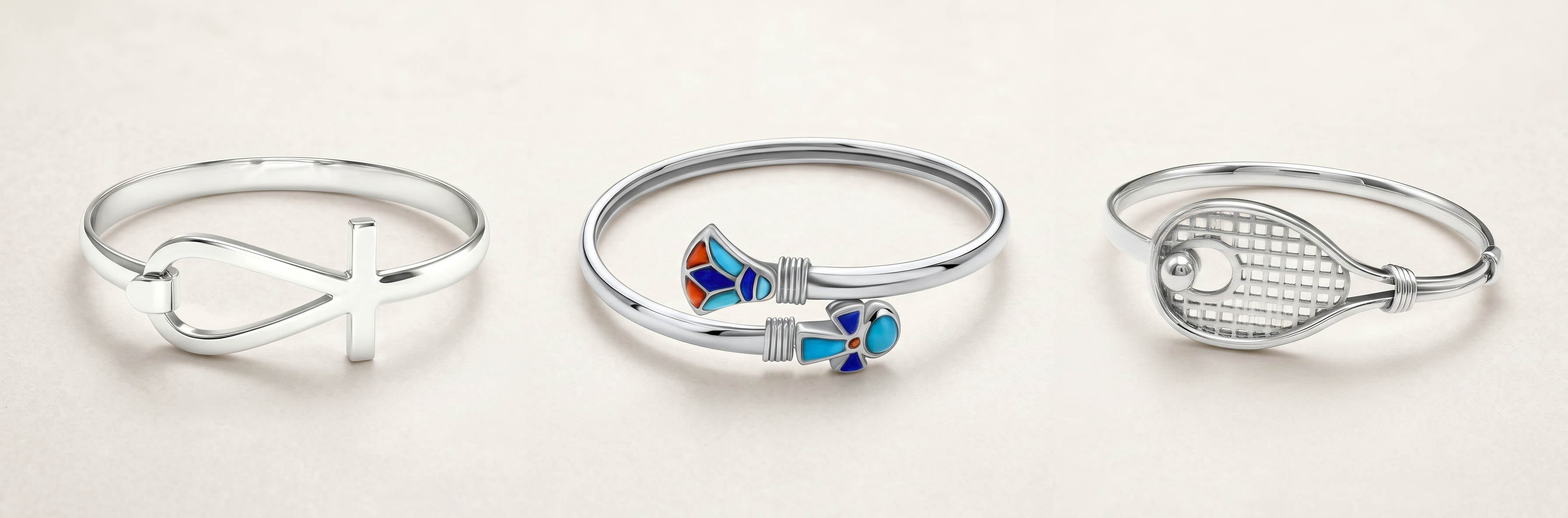 Luxury 925 sterling silver women bracelets handcrafted by Saad of Egypt featuring refined artistic details and elegant timeless styling.
