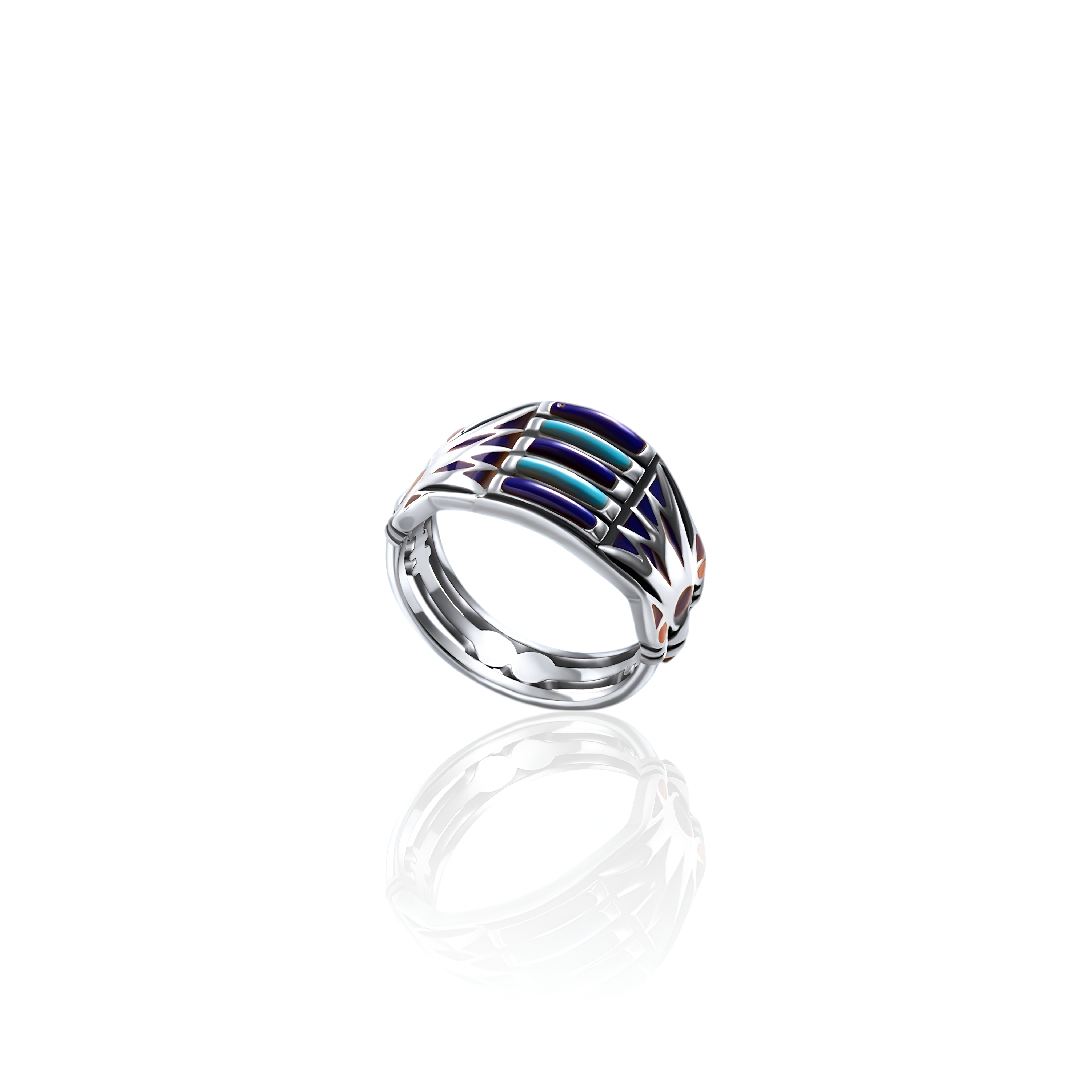 Handcrafted Lotus Royal ring in 925 sterling silver, elegant Egyptian craftsmanship flower design gift for women by Saad of Egypt