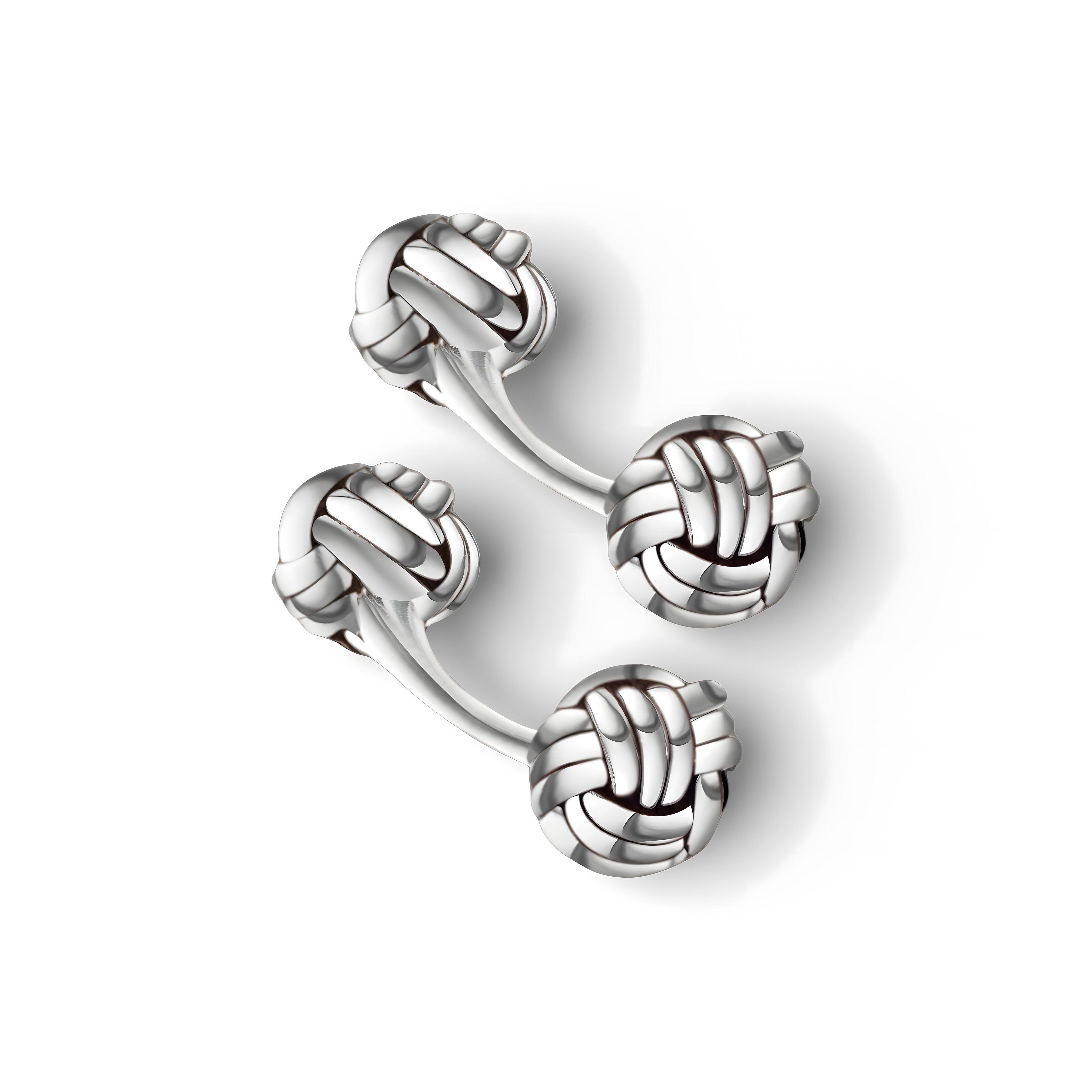 Nile Knot cufflinks in handcrafted 925 sterling silver, a sophisticated men's accessory gift by Saad of Egypt